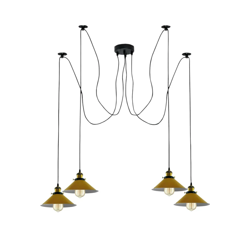 Retro Spinnenlampe –4 Flammig Pendelleuchte Deckenbeleuchten~2257