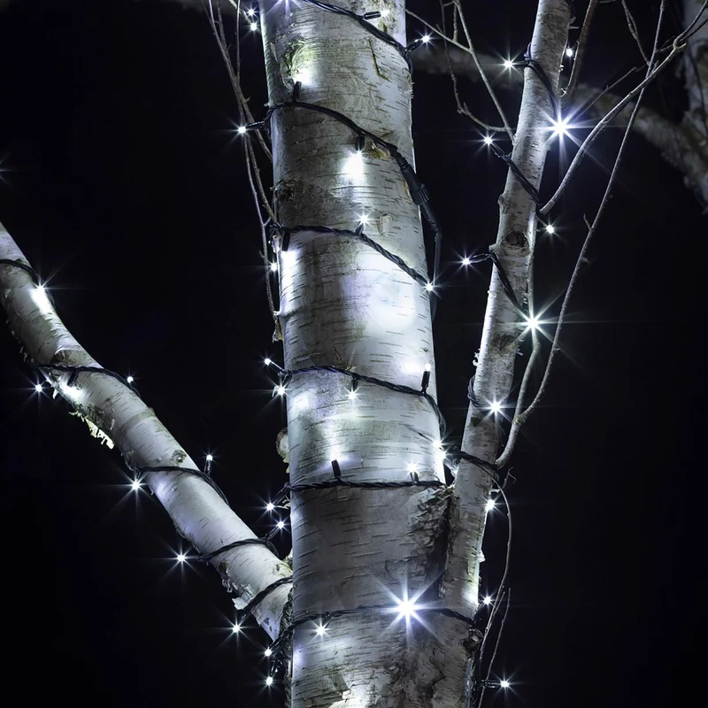 Pro connect von 165m 1650er LED Lichterkette weiß koppelbar schwarzes Kabel