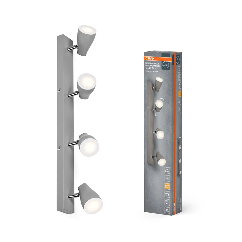 OSRAM LED SPOT PEAR Deckenanbau-Spot, gr, 17,2W, 840lm