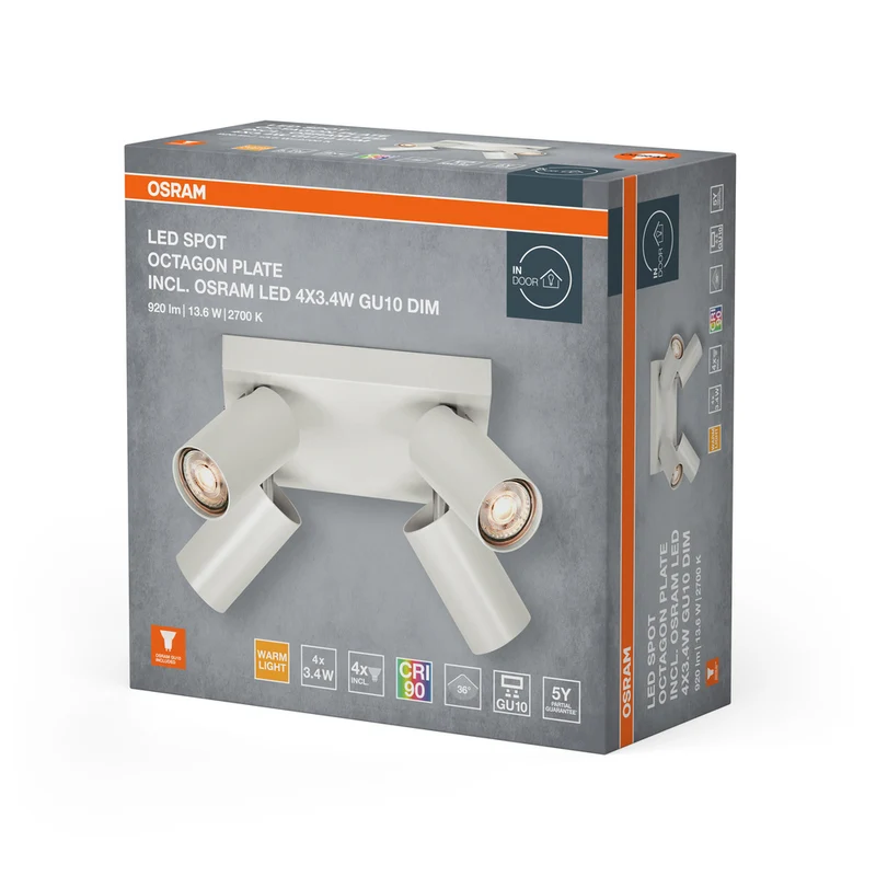 OSRAM LED SPOT OCTAGON PL Deckenleuchte 4 x 3,4W, GU10, 920lm, weiß
