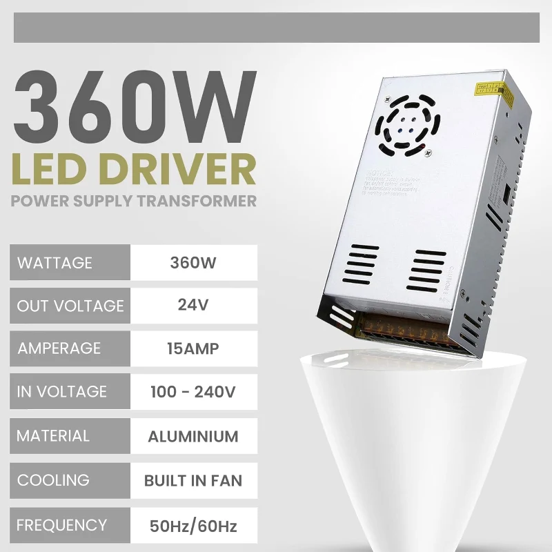 LEDSONE Industrie Schaltnetzteil 24V DC 15A 360 Watt ~2444