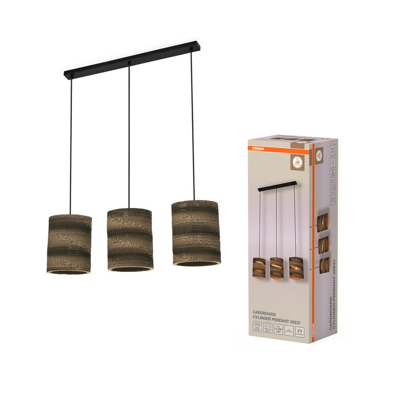 OSRAM DECOR Pendelleuchte Decor Cardboard Cylinder braun, 3xE27