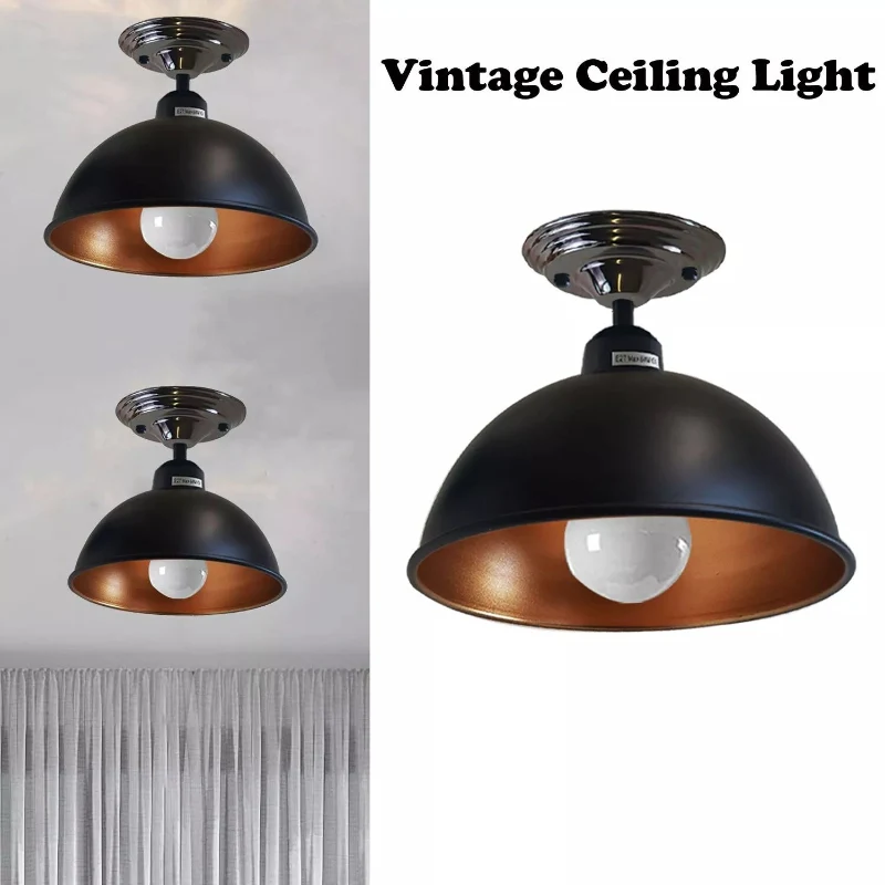 Deckenlampe schwarz/gold für die Flurbeleuchtung Ø 21cm|E27~2143
