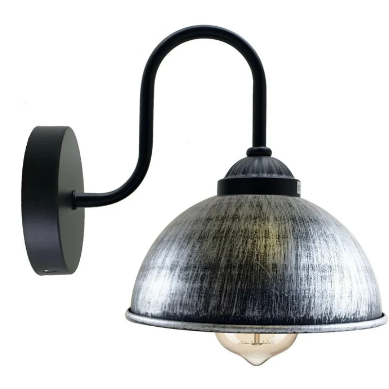 Wandleuchten industrial |gebürstetes Silber|Ø 21cm |E27~2134