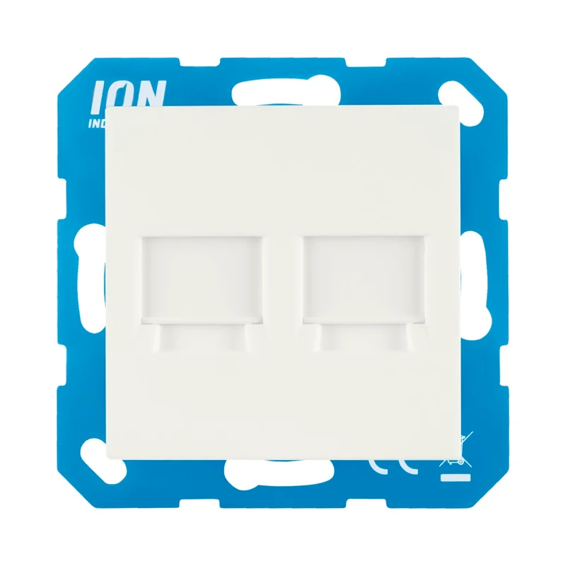 Modularer 2-Wege-Jack mit Zentralplatte V1/J1-Serie | Matt Aplin weiß | ION