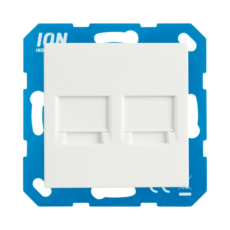 Modularer 2-Wege-Jack mit Zentralplatte V1/J1-Serie | Aplin weiß | ION