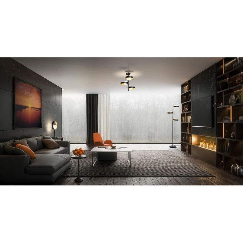 OSRAM DECOR Memphis Stehleuchte, schwarz/gold, G9-Sockel