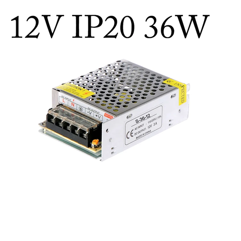 DC 12V 3A 36W Netzgerät LED Schaltnetzteil IP20 Transformator~2434