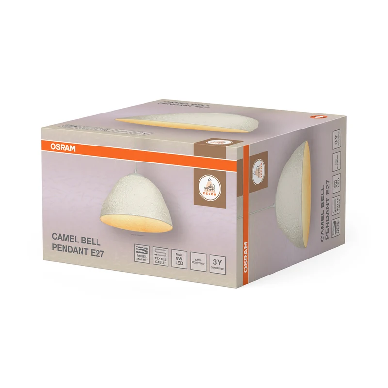 OSRAM DECOR Pendelleuchte Decor Camel Bell weiß, E27, 375 mm