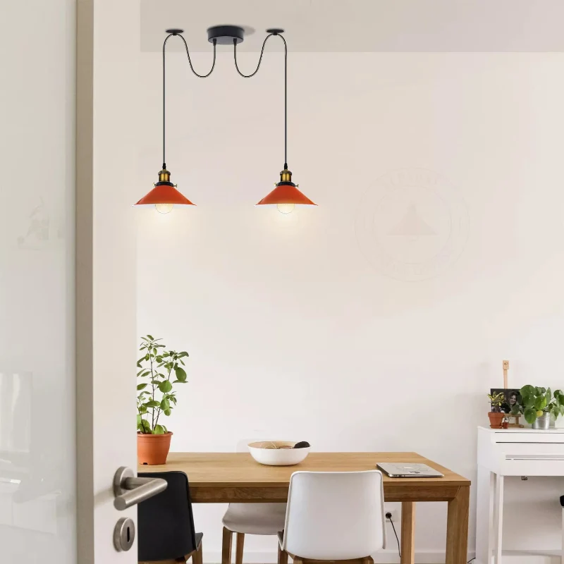 Orange Hängelampen für Schlafzimmer Ø 22cm Höhe 17cm~2242