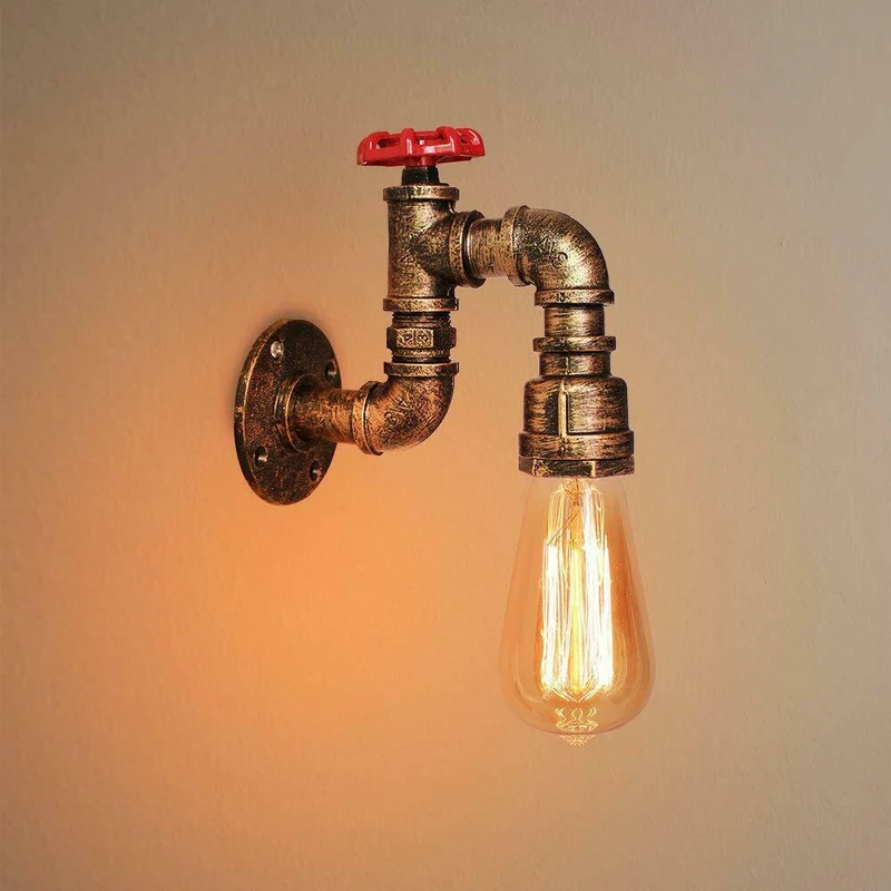 Steampunk Wandleuchte Vintage Wasserrohrdesign~2365