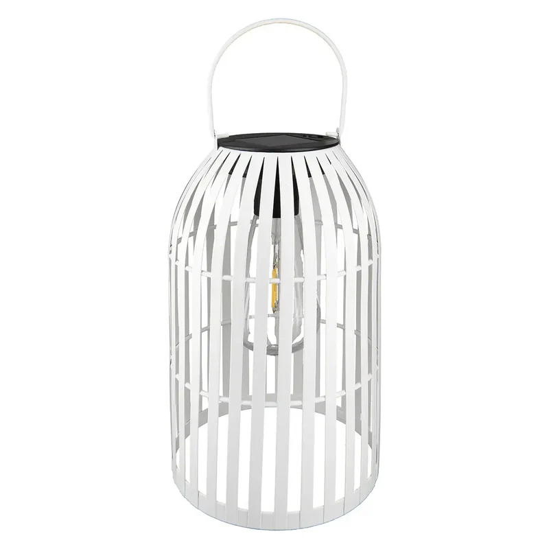 Solarwindlicht – Schwarzes Metall, Weißer Kunststoff, Höhe 25 cm - Cappa | Gilde