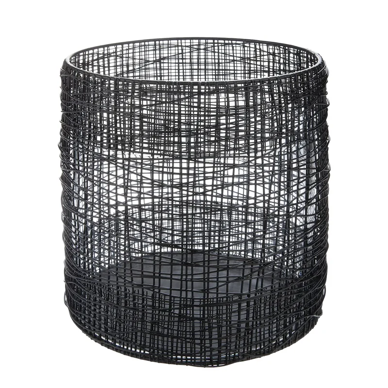 Windlicht – Schwarzes Metall, Matte Optik, Höhe 21 cm - Welding | Gilde