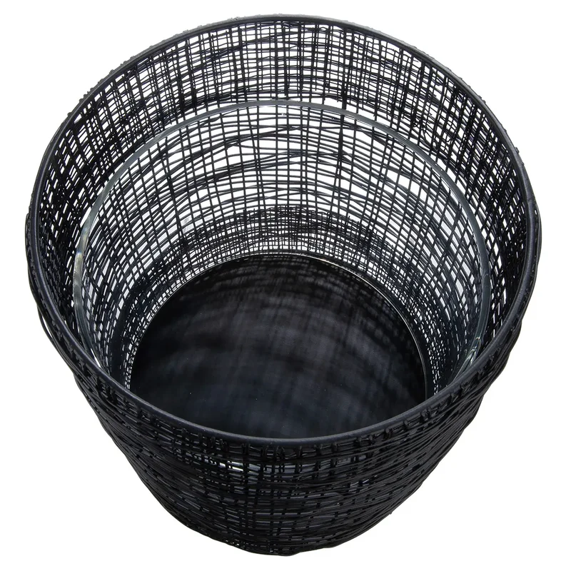 Windlicht – Schwarzes Metall, Matte Optik, Höhe 21 cm - Welding | Gilde