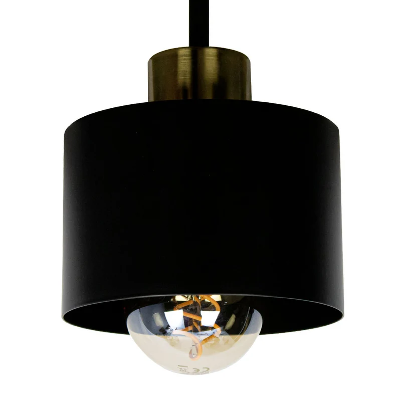 Deckenleuchte 3-fach schwarz - Gold | Metall | 3x E27 Fassung | Ø30cm