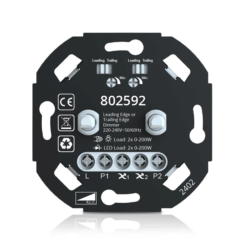 Universeller LED-Duo-Dimmer | 2x200W | Phasenschneiden und Schneiden