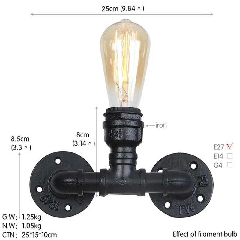 Vintage Wandleuchte für kinderzimmer eine Kopf lampe~2323
