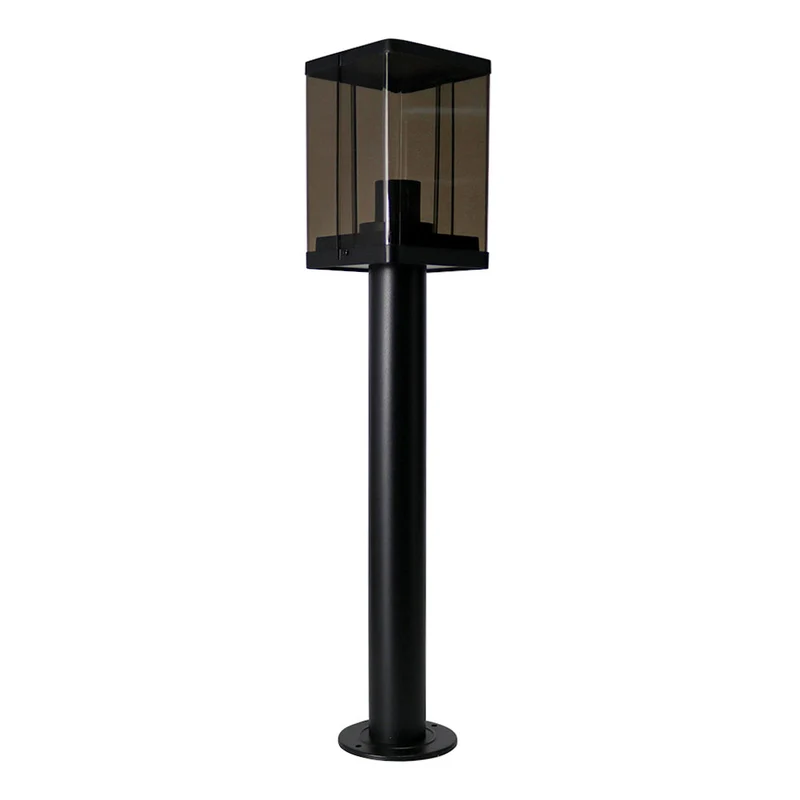 Quadratische Stehleuchte für den Außenbereich 50CM | PC-Lampenschirm | Schwarz | E27-Fassung | IP44