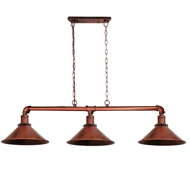 Modernes Pipe Beleuchtungs Deckenleuchten Pendelset Rustic Red Rohrlampen~2382