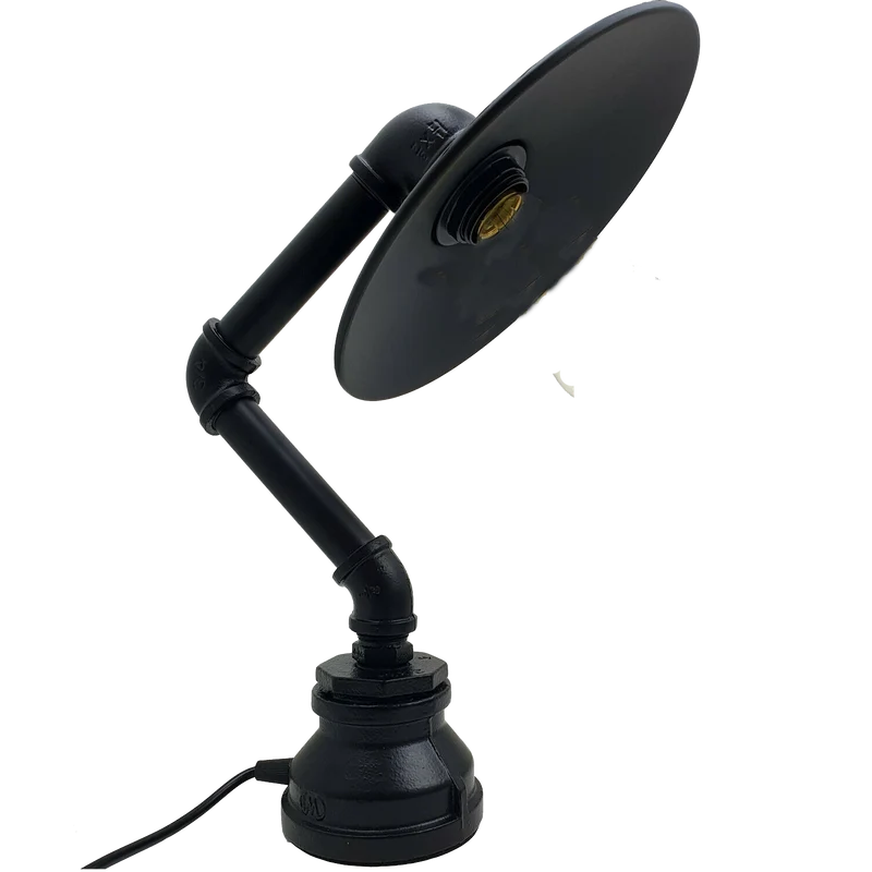 Industrielle Retro Tischlampe mit flachem Schirm,E27~2376