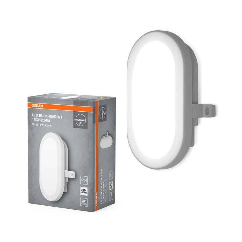 OSRAM LED Funktions-Leuchte, Leuchte für Außenanwendungen, Kaltweiß, LED Bulkhead