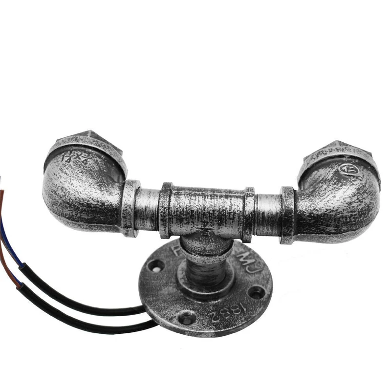 Industrie Wandleuchte Wasserrohr Doppel Metall E27~2322