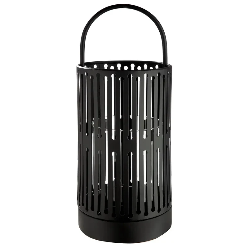 Windlicht – Filigrane Silhouette, Stimmungsvolles Lichtspiel, Schwarze Eleganz, 39 cm - Como | Gilde