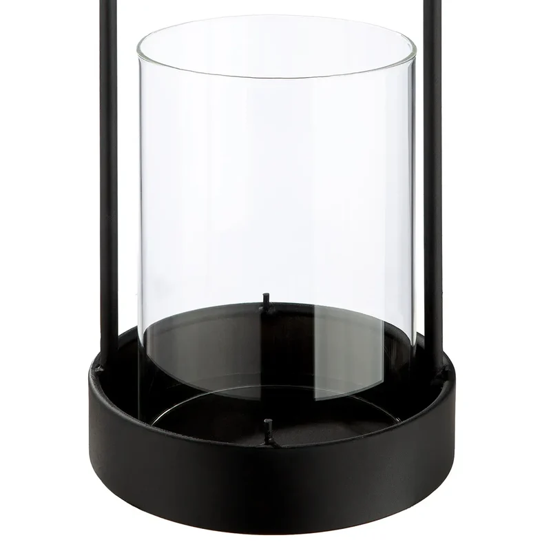 Windlicht – Filigrane Silhouette, Stimmungsvolles Lichtspiel, Schwarze Eleganz, 39 cm - Como | Gilde
