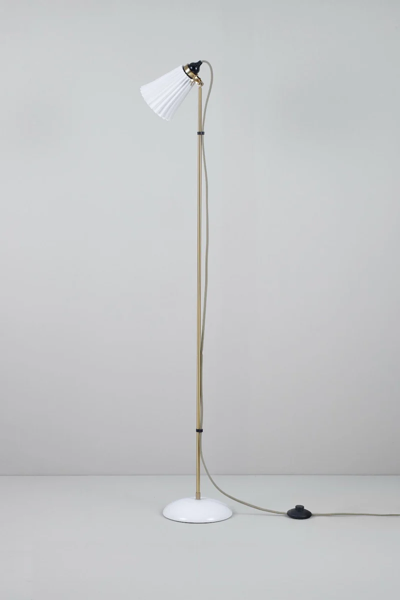 Hector Pleat Medium Floor Light, Brass