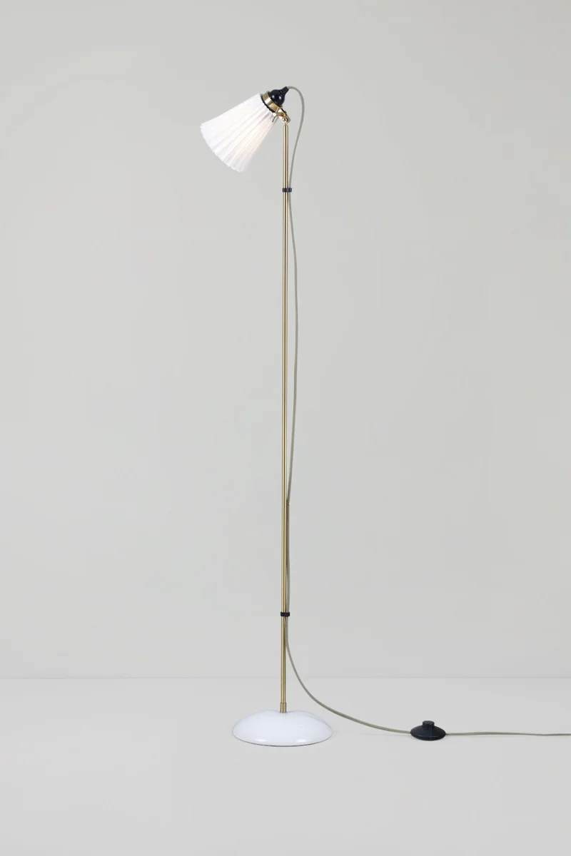 Hector Pleat Medium Floor Light, Brass