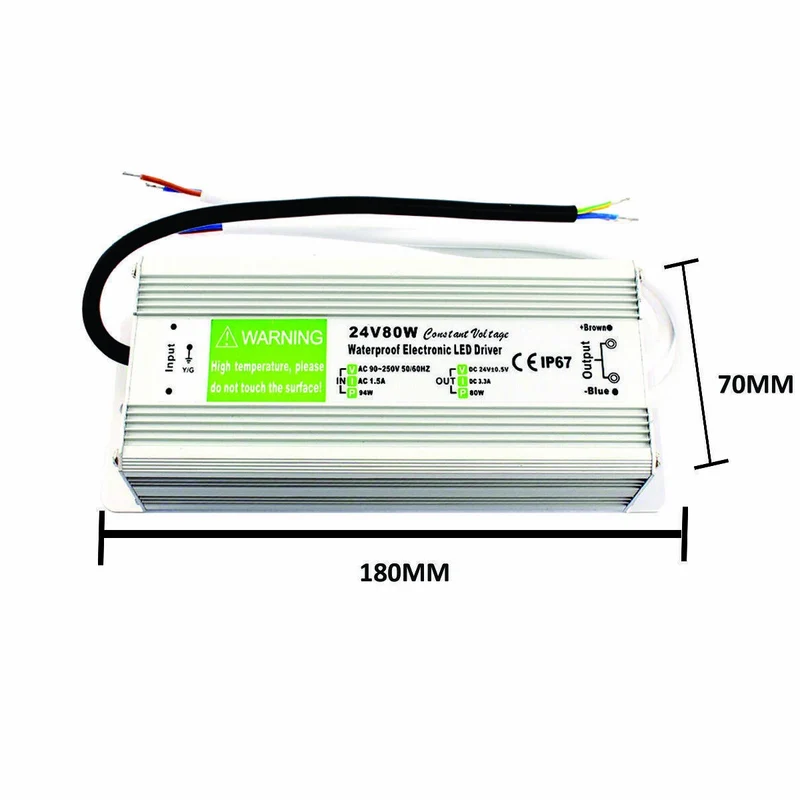 DC24V LED Trafo Netzteil Schaltnetzteil 80W Wasserdichter IP67 ~ 2422