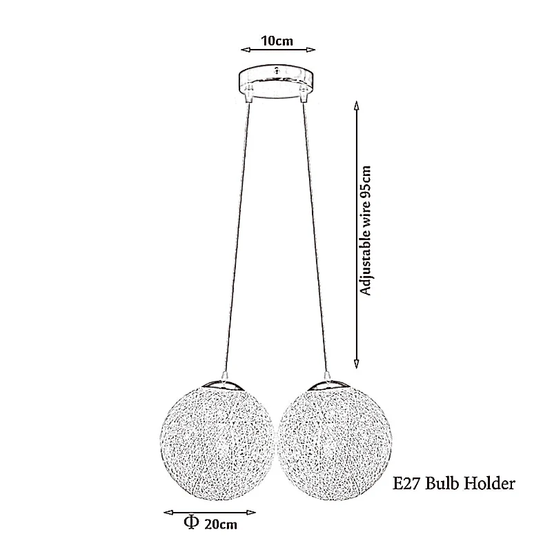 Chice Rattan Hängelampe in Rot für trendige Dekoration Ø 20cm~2062