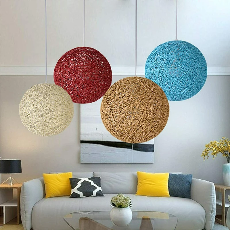 Moderne Rattan hängelampen weiß für Schlafzimmer & Küche~2060