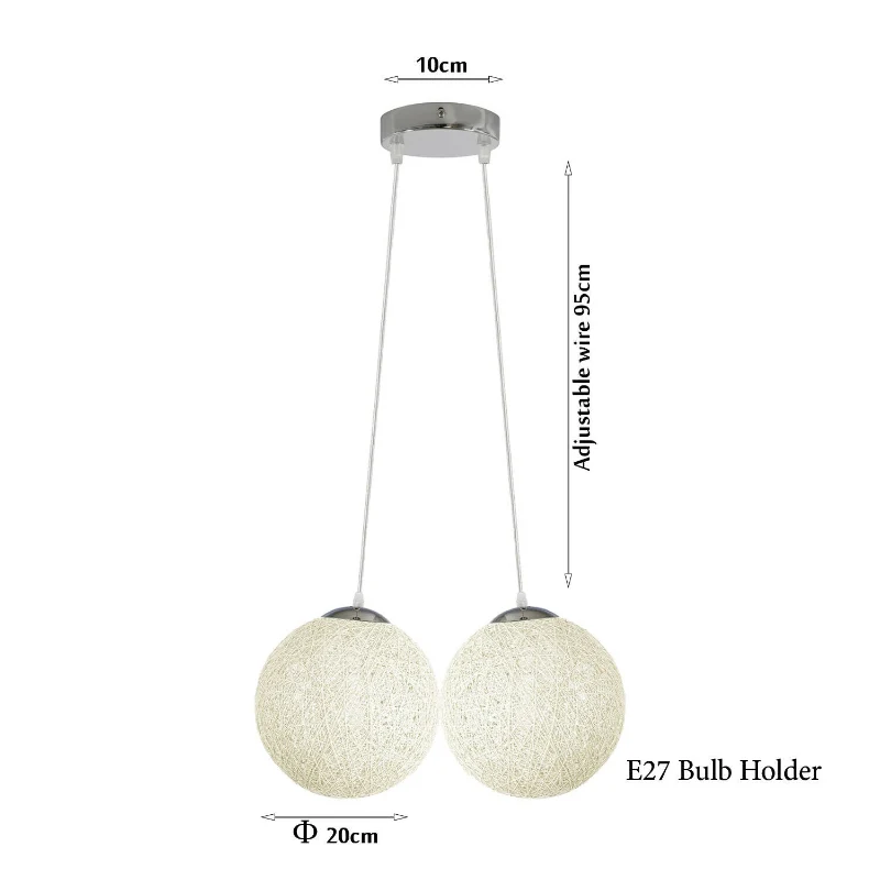 Moderne Rattan hängelampen weiß für Schlafzimmer & Küche~2060