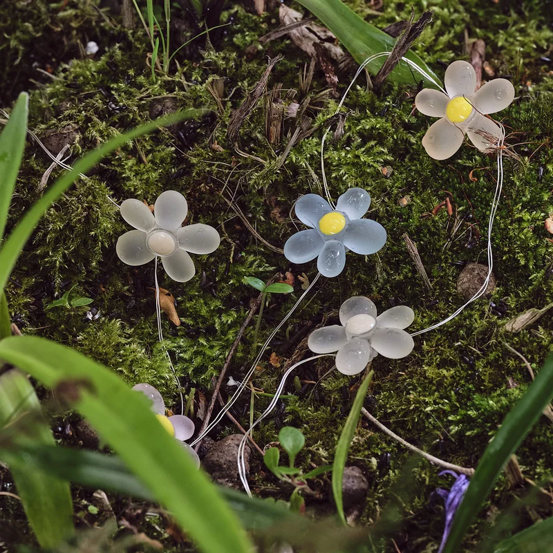 20er LED Micro Lichterkette außen Gänseblümchen