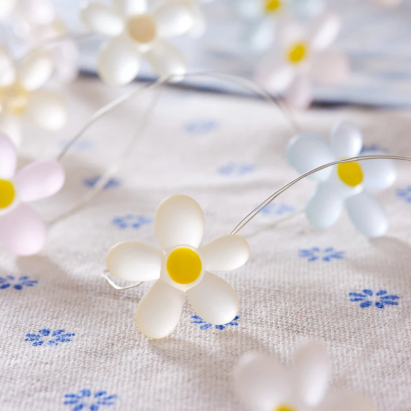 20er LED Micro Lichterkette außen Gänseblümchen