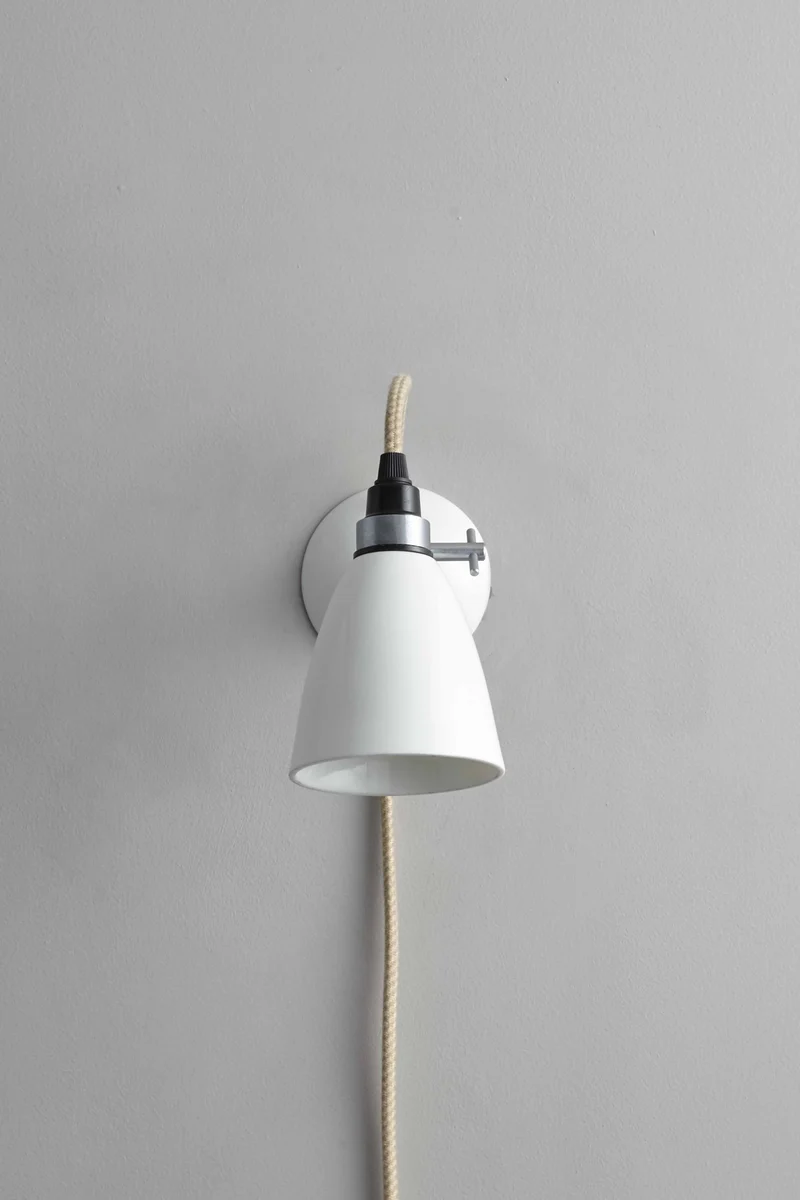 Hector Small Dome Wall Light Plug, switch & cable