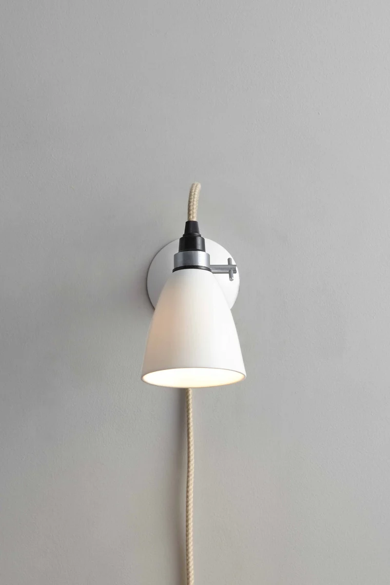 Hector Small Dome Wall Light Plug, switch & cable