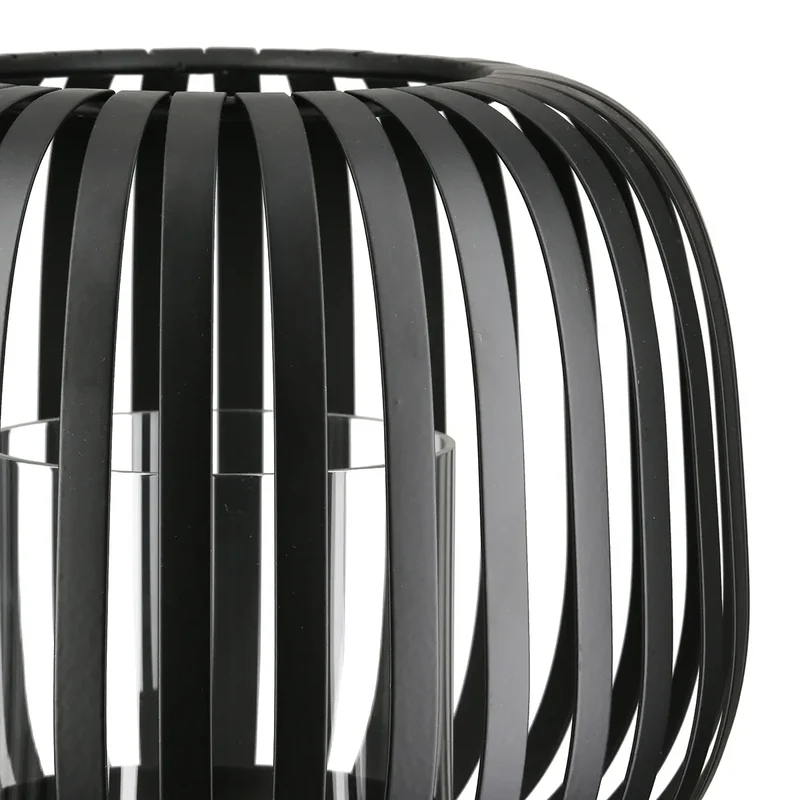 Windlicht – Zeitlose Eleganz, Stimmungsvolles Lichtspiel, Schwarze Akzente, 13 cm - Dogma | Gilde