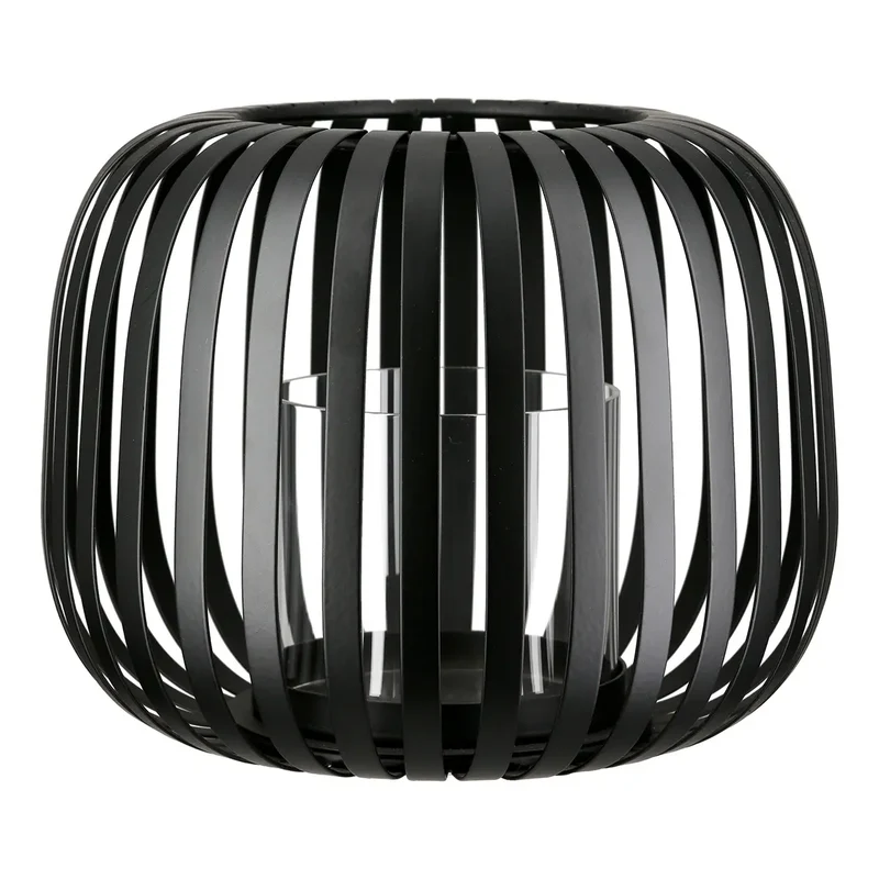 Windlicht – Zeitlose Eleganz, Stimmungsvolles Lichtspiel, Schwarze Akzente, 17 cm - Dogma | Gilde