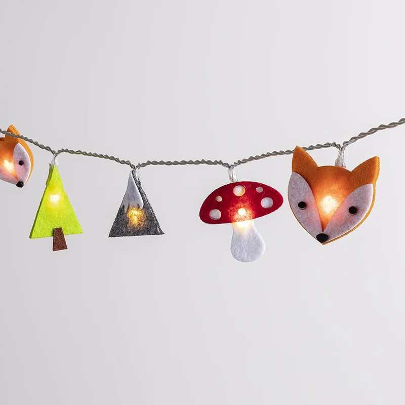 30er Woodland Filz Kinder Lichterkette