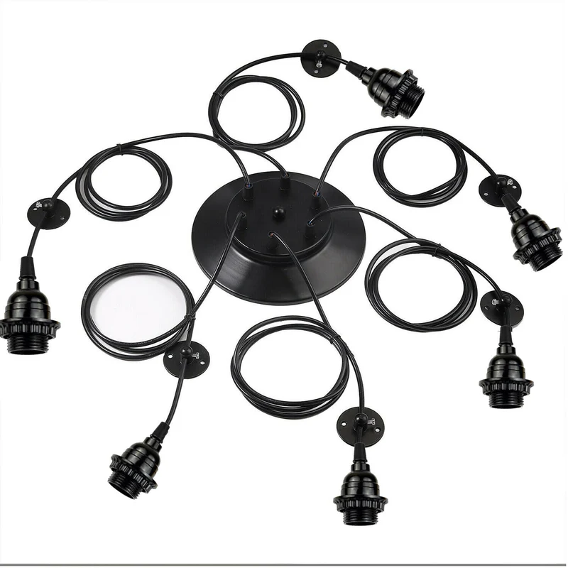Retro Vintage Kronleuchter Deckenspinne Licht Industrielle Anhänger DIY Lampe E27~2276