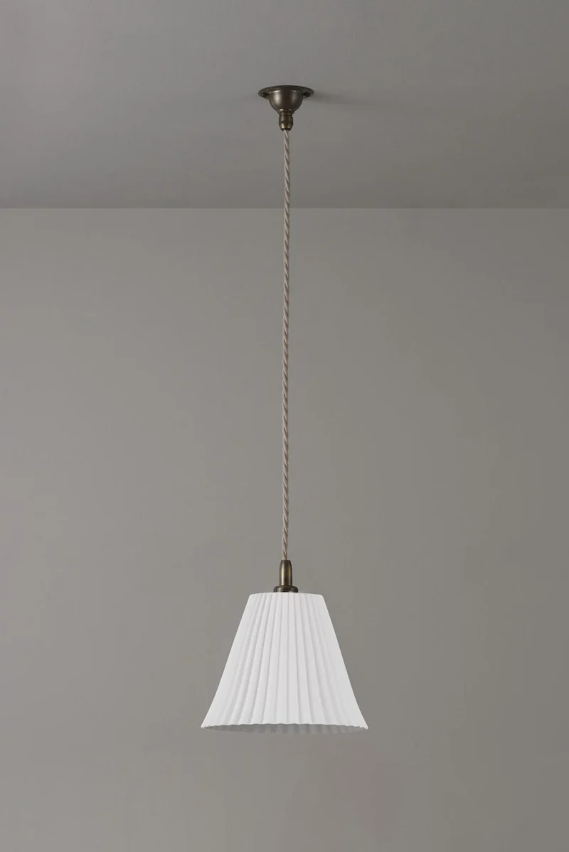Antique Brass Pleat Large Pendant