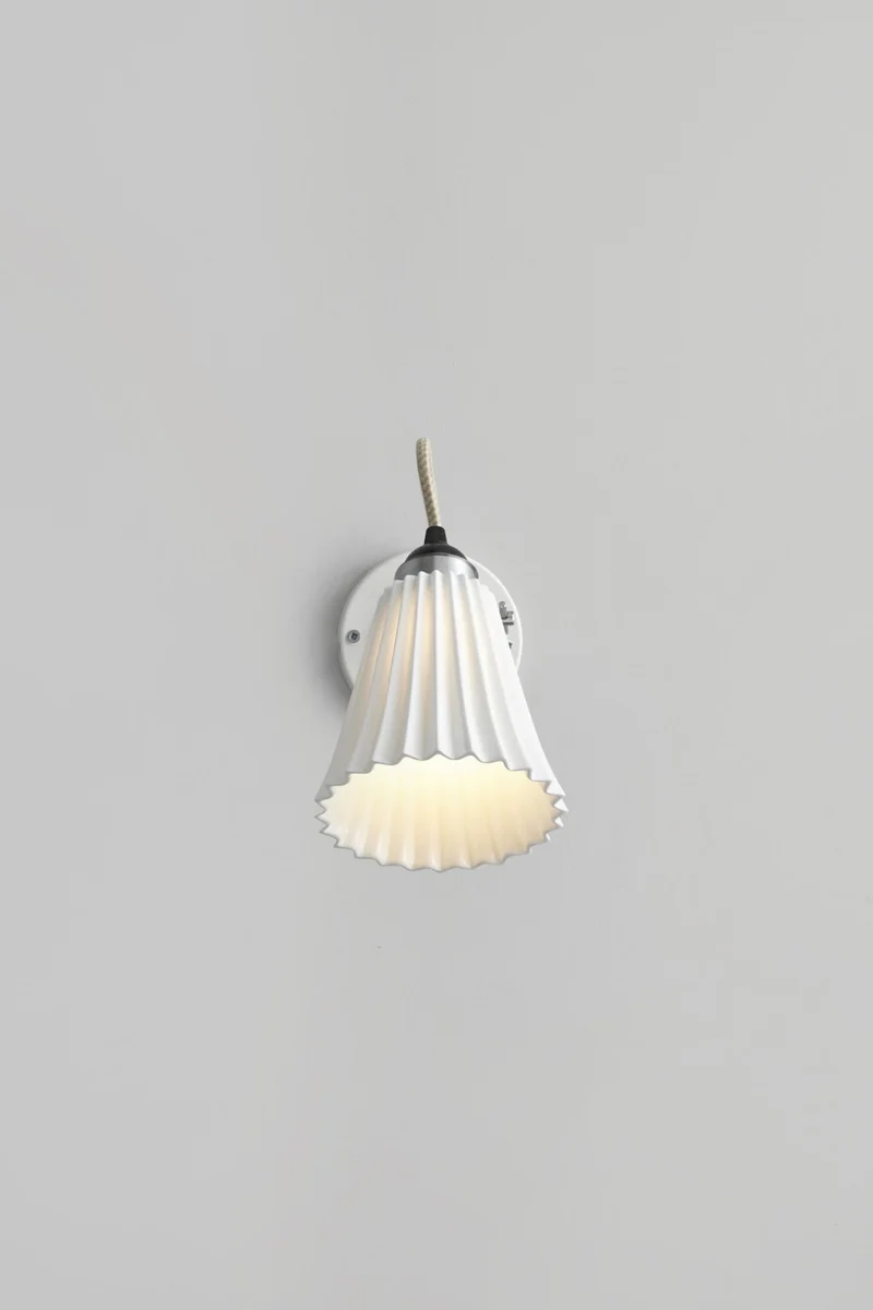Hector Pleat Medium Wall Light, Switched
