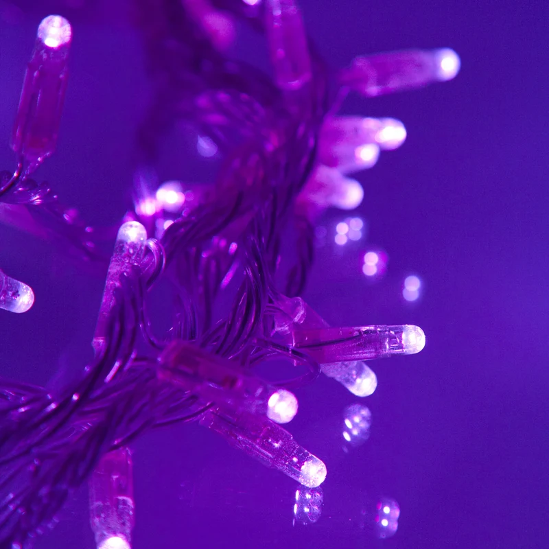 Core Connect 10m 100er LED Lichterkette lila koppelbar transparentes Kabel