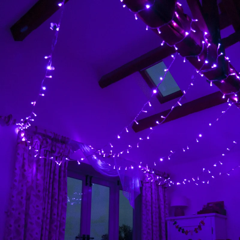 Core Connect 10m 100er LED Lichterkette lila koppelbar transparentes Kabel