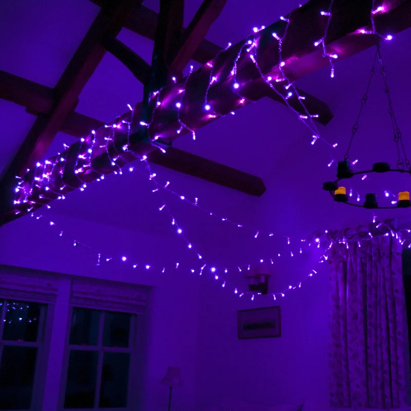 Core Connect 10m 100er LED Lichterkette lila koppelbar transparentes Kabel
