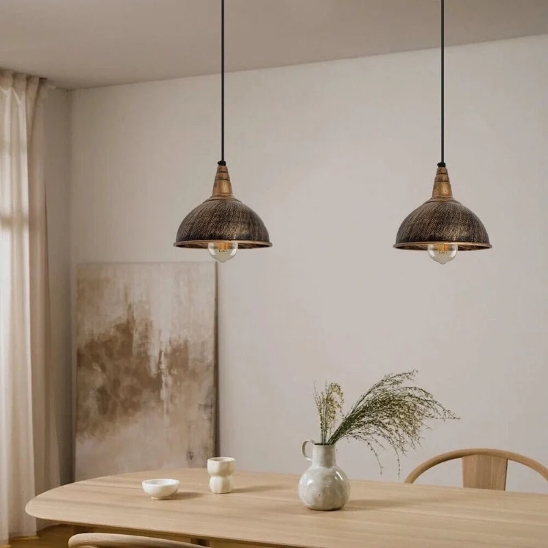 Vintage Pendelleuchte & Hanglampe Metall Schirm |E27 ~2180