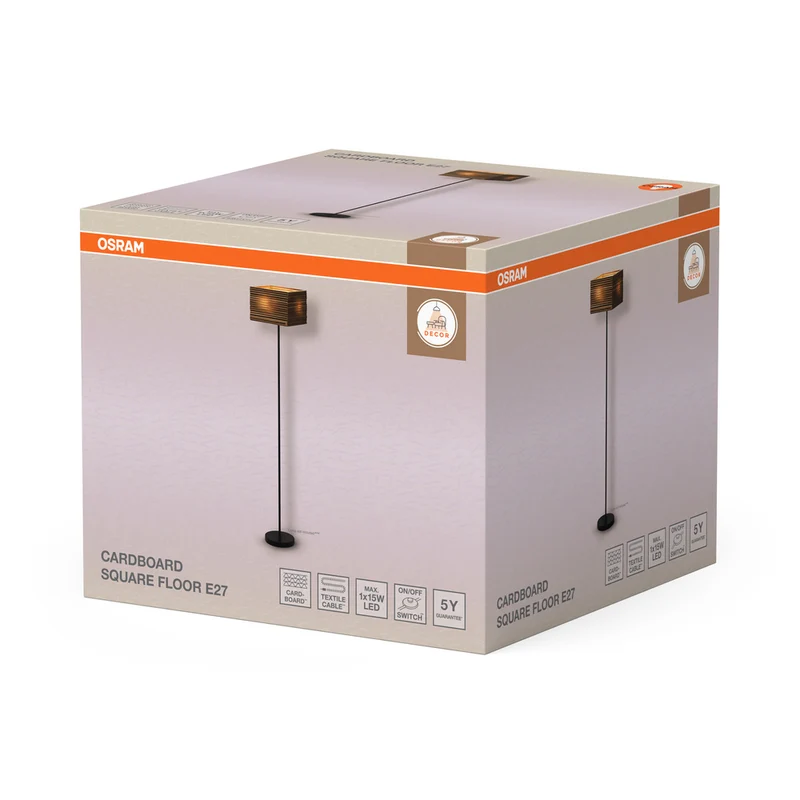 OSRAM DECOR Standleuchte Decor Cardboard Square braun, E27