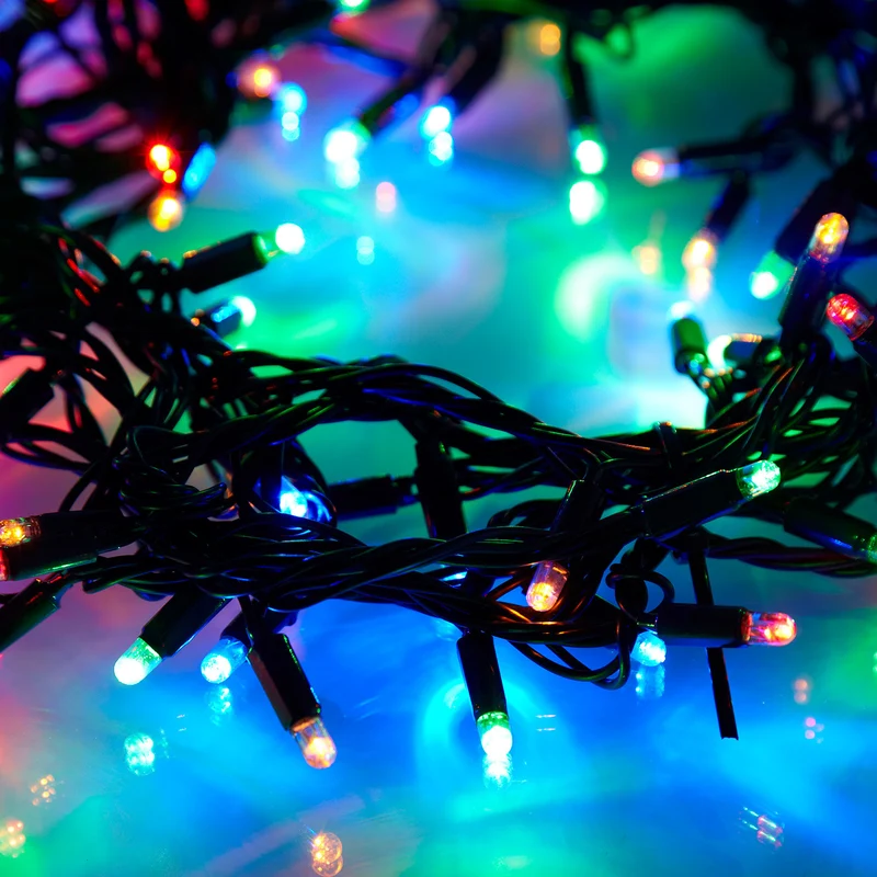 Core Connect 10m 100er LED Lichterkette bunt koppelbar grünes Kabel